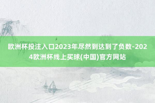 欧洲杯投注入口2023年尽然到达到了负数-2024欧洲杯线上买球(中国)官方网站