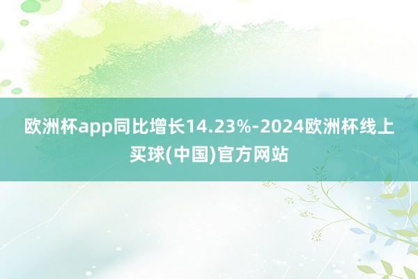 欧洲杯app同比增长14.23%-2024欧洲杯线上买球(中国)官方网站