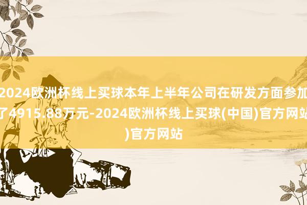 2024欧洲杯线上买球本年上半年公司在研发方面参加了4915.88万元-2024欧洲杯线上买球(中国)官方网站