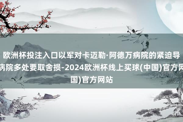 欧洲杯投注入口以军对卡迈勒·阿德万病院的紧迫导致病院多处要取舍损-2024欧洲杯线上买球(中国)官方网站