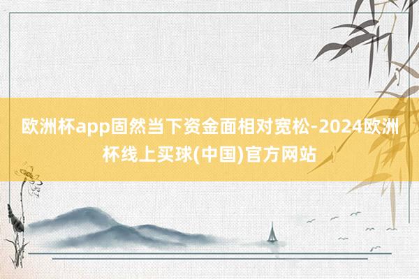 欧洲杯app固然当下资金面相对宽松-2024欧洲杯线上买球(中国)官方网站