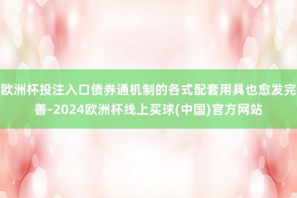 欧洲杯投注入口债券通机制的各式配套用具也愈发完善-2024欧洲杯线上买球(中国)官方网站